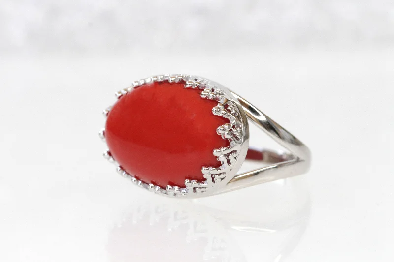 custom diamond rings for women -Red Gemstone Ring