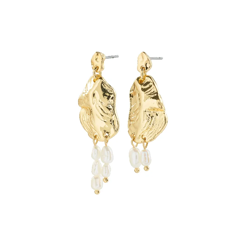 casual earrings for women -BLOOM earrings white/gold-plated