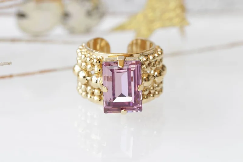 sapphire rings for women -LIGHT PURPLE RING