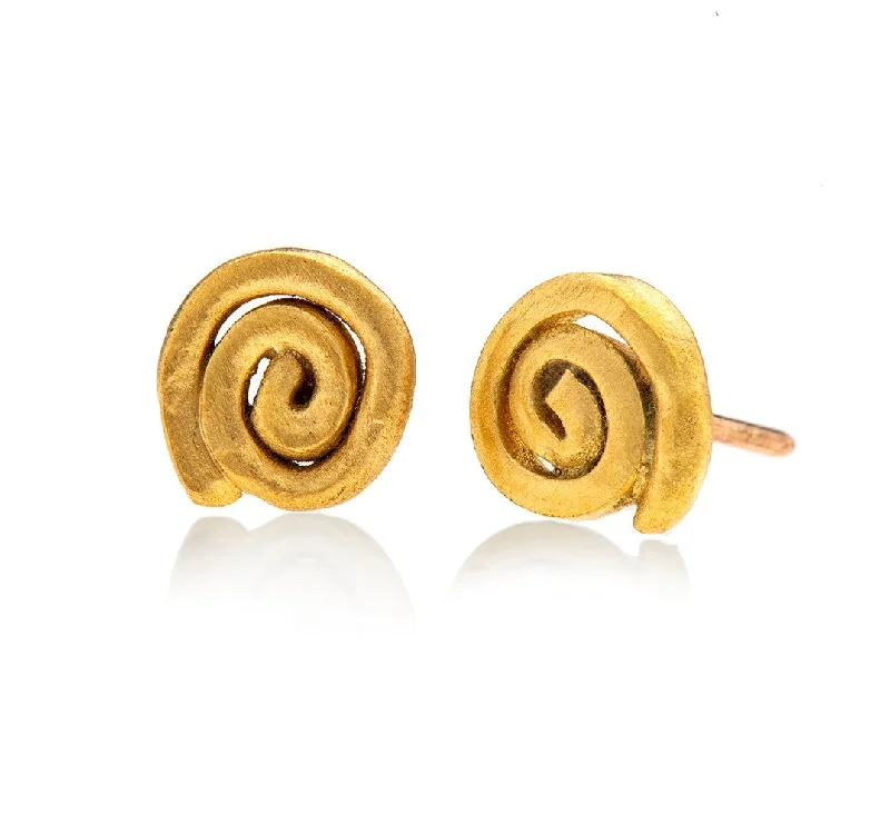 chandelier earrings for women -Nava Zahavi Spiral Gold Earrings