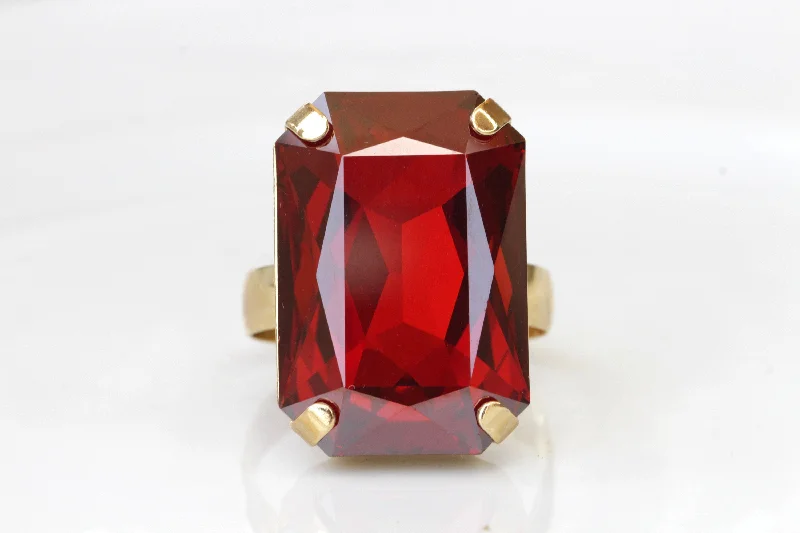 birthstone rings for women -RED SIGNET RING