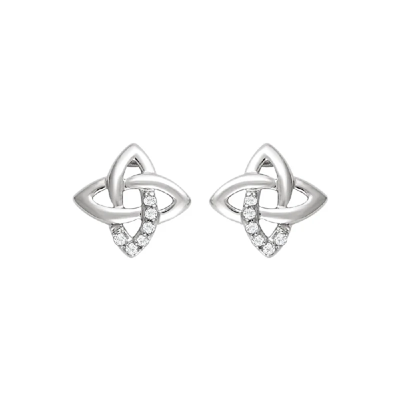 drop earrings for women -12mm Diamond Crisscross Post Earrings in Sterling Silver