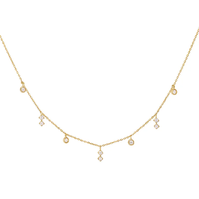 sterling silver necklaces for women -Enchanting 18K Gold Necklace w. Diamonds