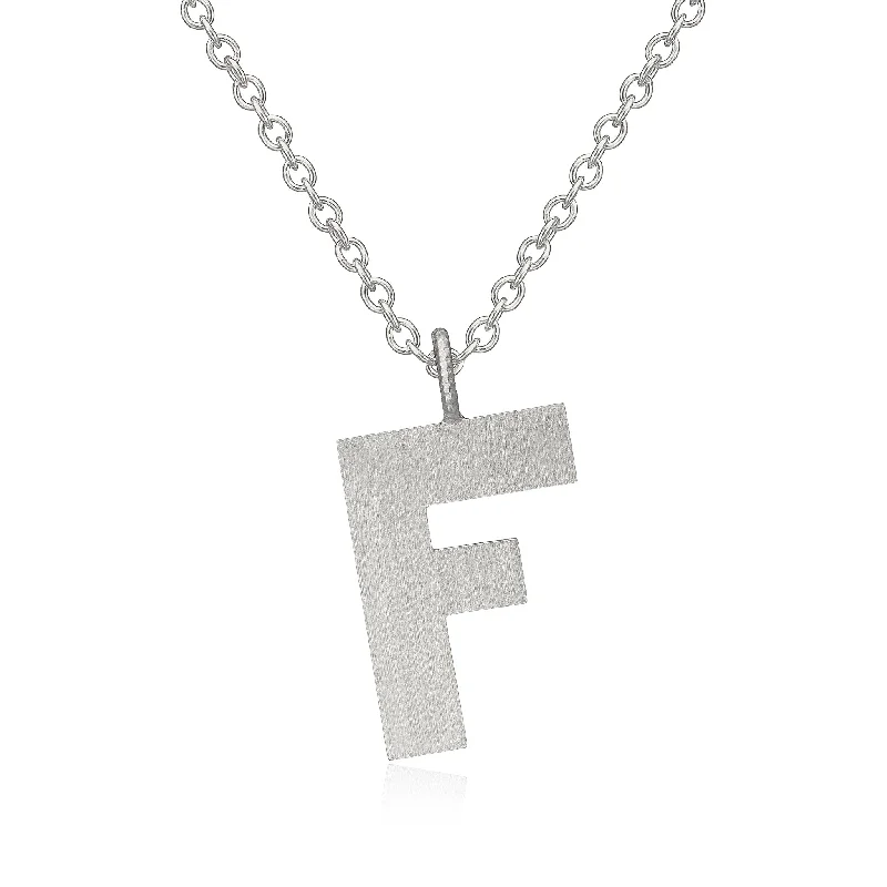 classy necklaces for women -Letter F Silver Necklace