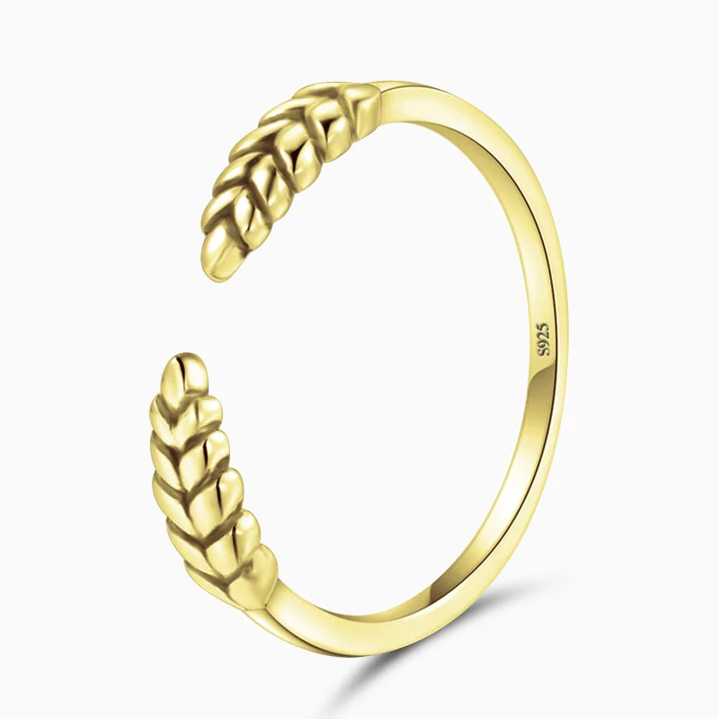 stackable rings for weddings -Mellow Leaf Ring