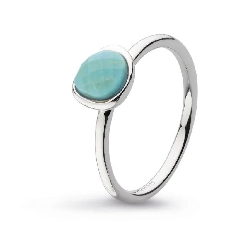 statement gemstone rings for women -KH Silver Coast Pebble Turquoise Ring