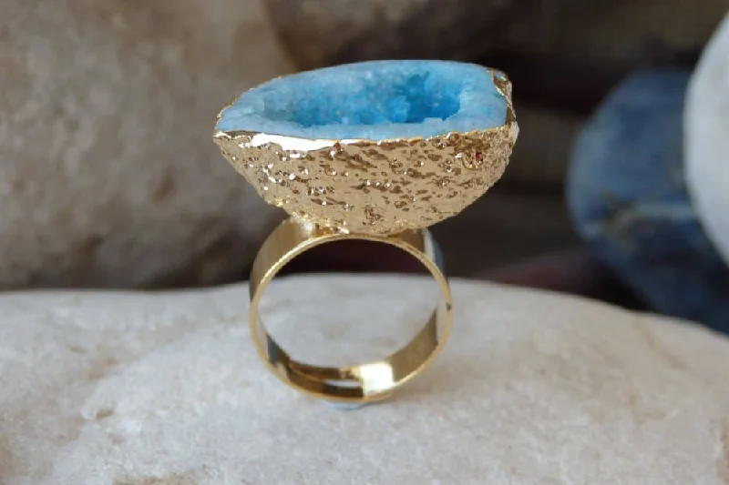 sapphire rings for women -Druzy Ring