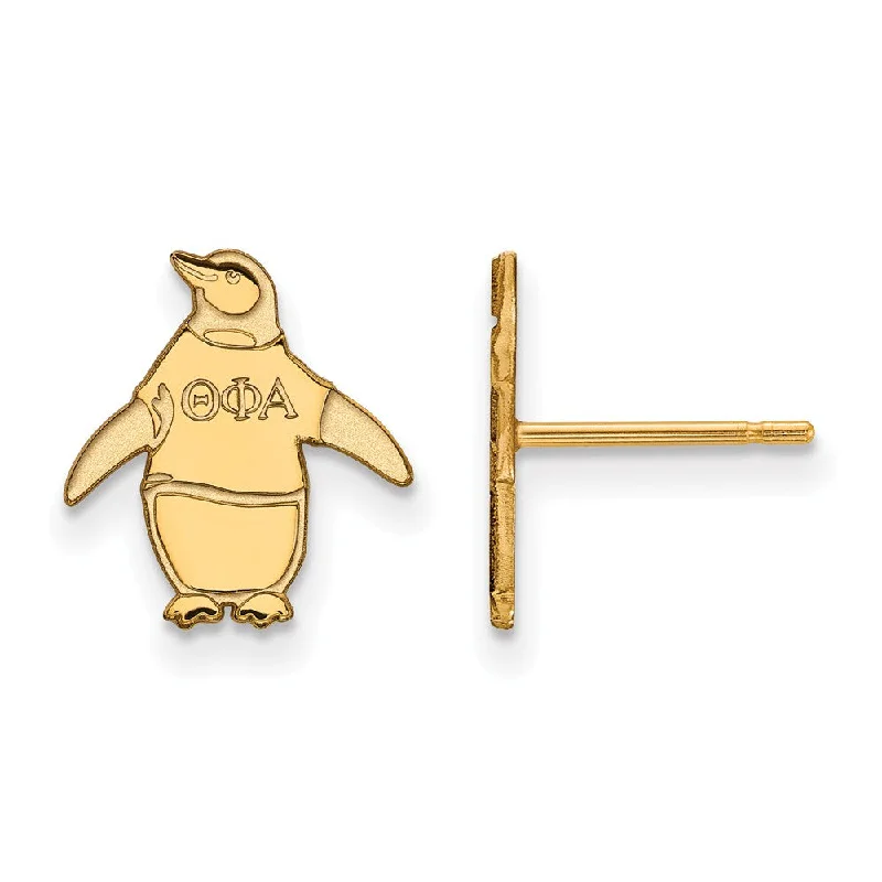 elegant earrings for women -14K Plated Silver Theta Phi Alpha XS Post Earrings