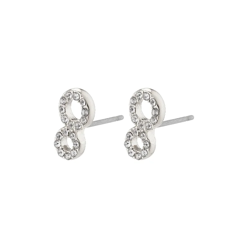 silver stud earrings for women -ROGUE crystal earrings silver-plated