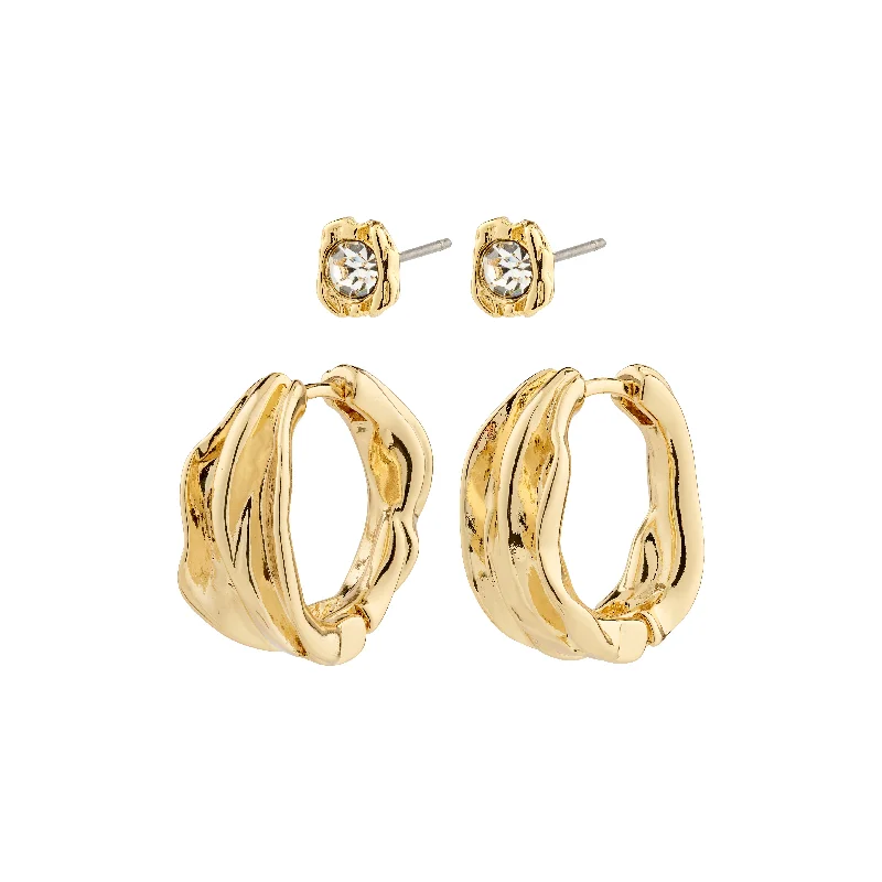 bridal earrings for women -FEEL earrings 2-in-1 set gold-plated