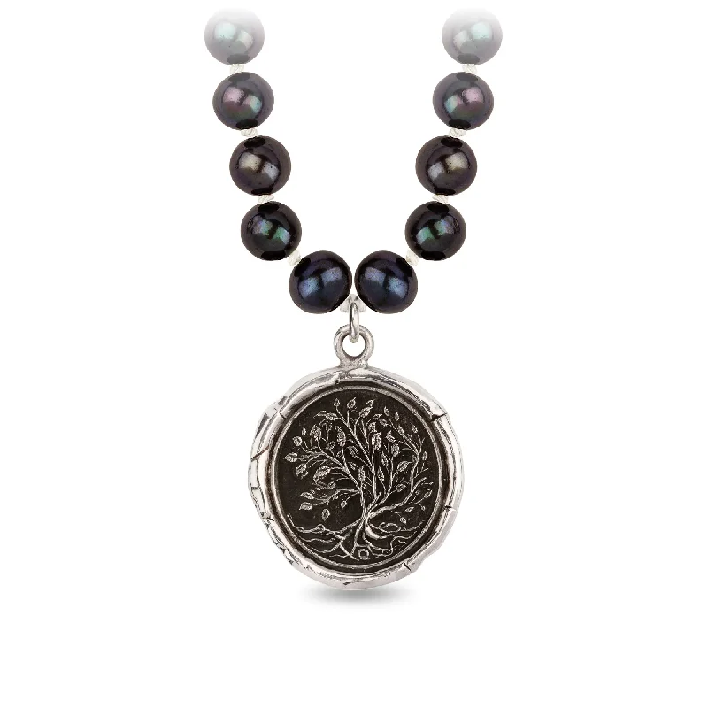 gemstone necklaces for women -Tree of Life Freshwater Pearl Necklace