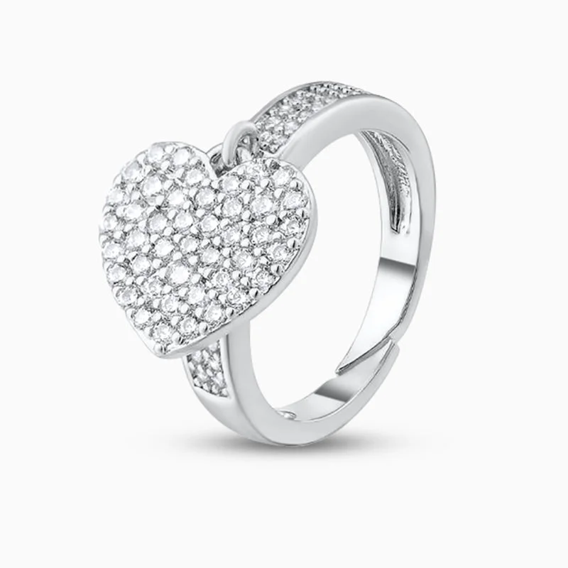 personalized engagement rings -Sparkling Heart Ring