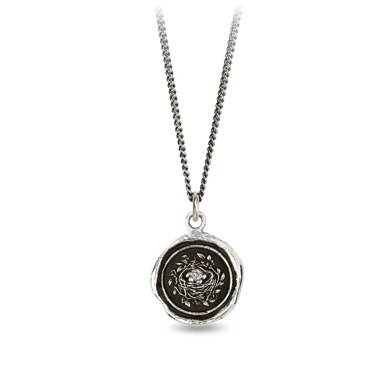 adjustable necklaces for women -Safe and Sound Diamond Set Talisman