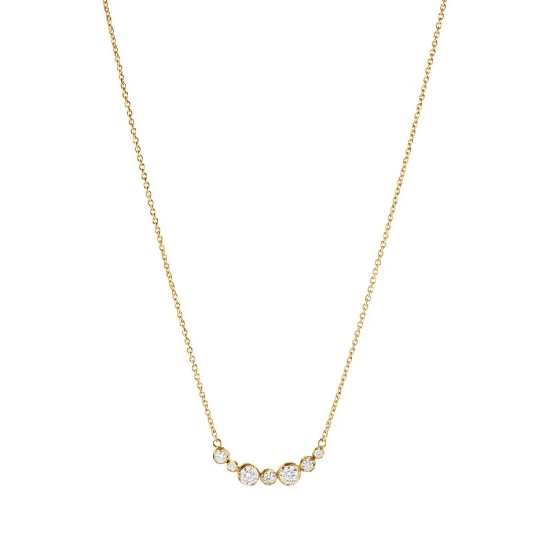 bohemian necklaces for women -Signature 18K Gold Necklace w. 0.22ct Diamonds