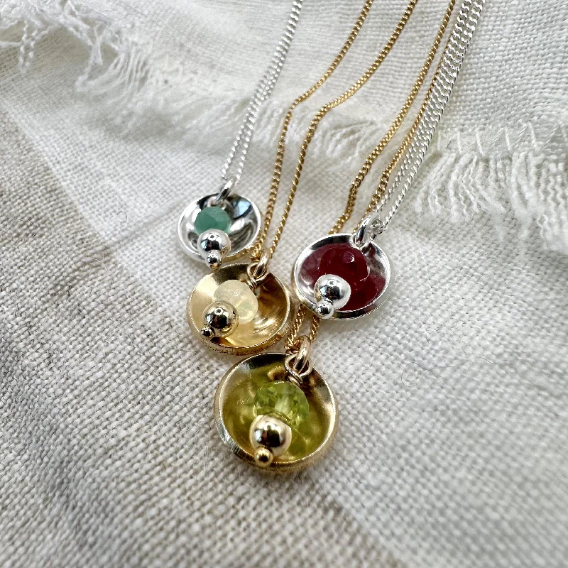 trendy gold necklaces for women -Mini Glow Birthstone Necklace