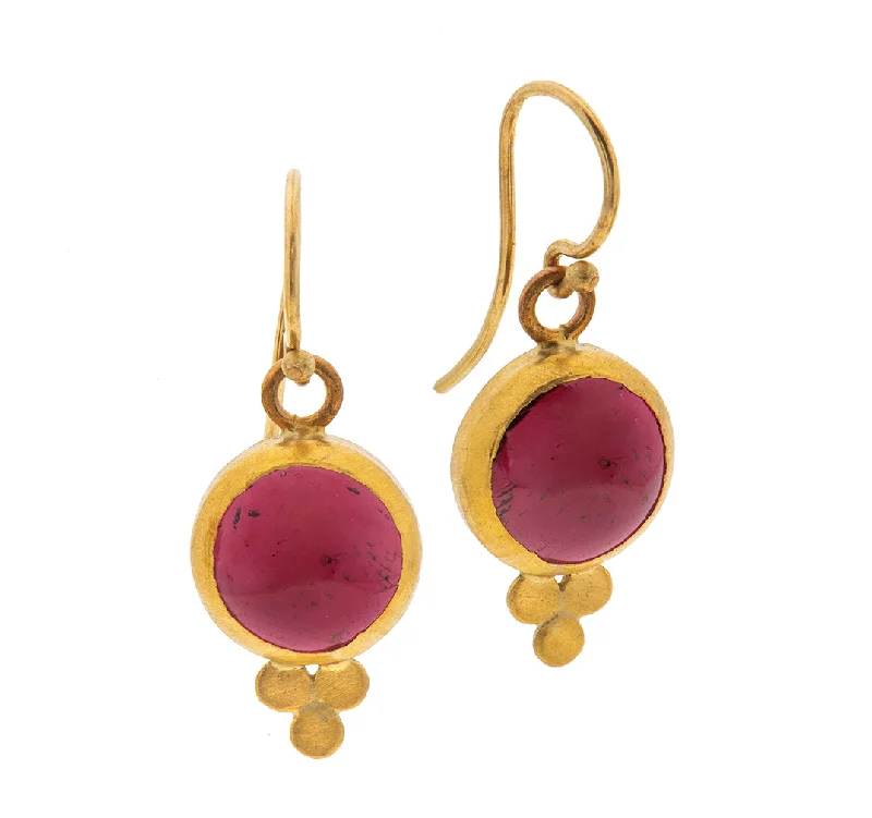 chandelier earrings for women -Nava Zahavi Yellow Gold Garnet Drop Earrings