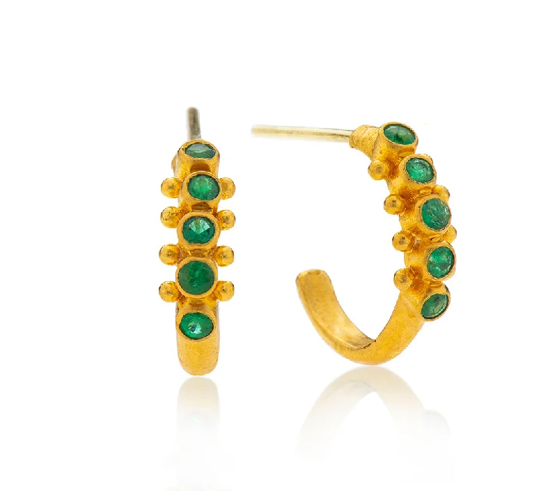 luxury gemstone earrings for women -Nava Zahavi Gypsy and Emerald Earrings