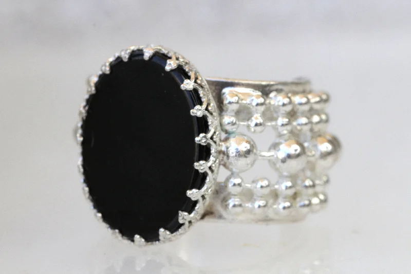 luxury wedding rings for women -ONYX Silver Ring