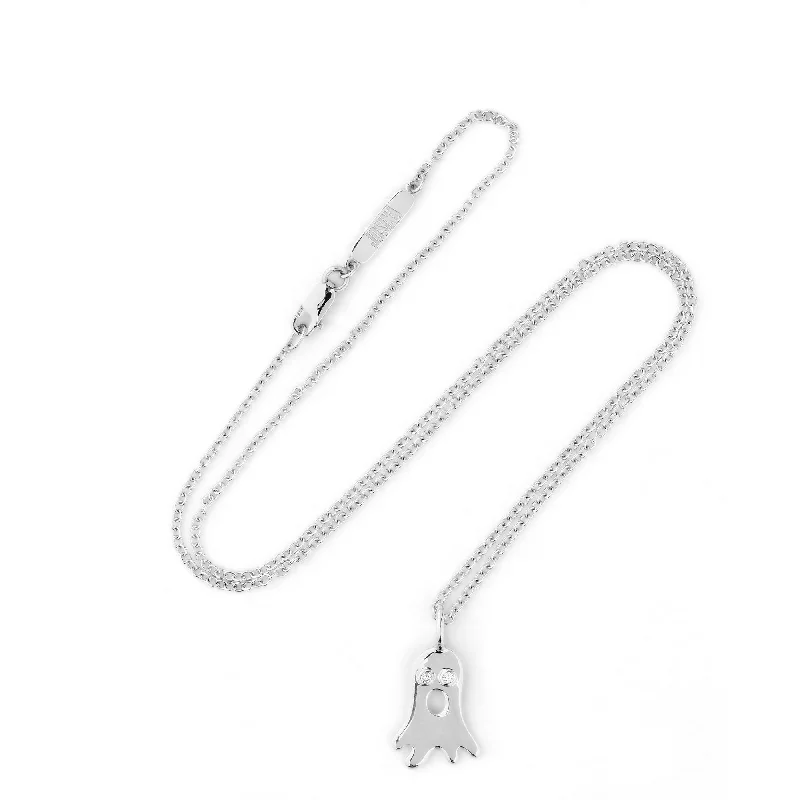 choker necklaces for women -Boo 18K Whitegold Necklace w. Diamonds