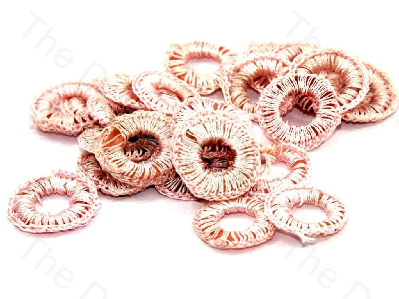 stackable rings for women -Baby Pink Small Round Crochet Thread Rings