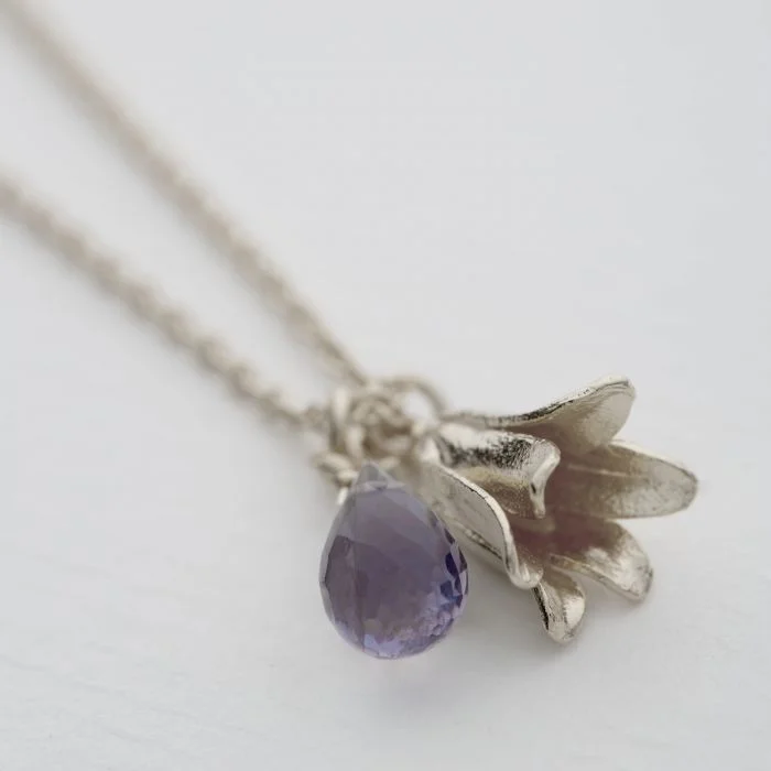 custom engraved necklaces -Little Bluebell Necklace