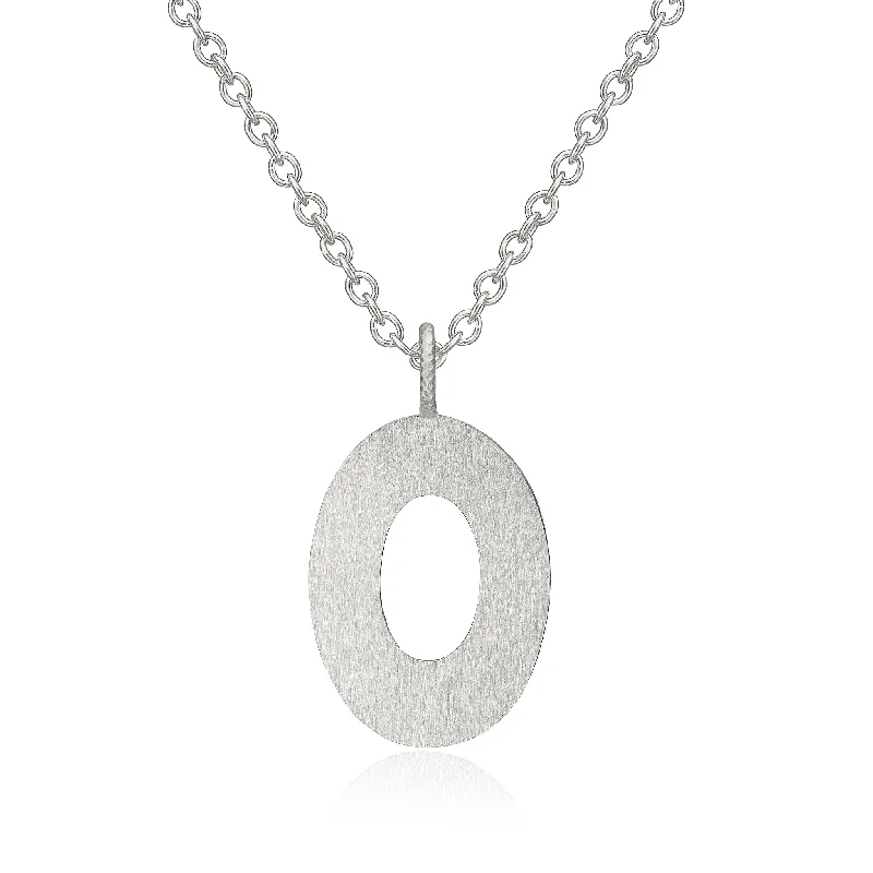 luxury gemstone necklaces for women -Letter O Silver Necklace