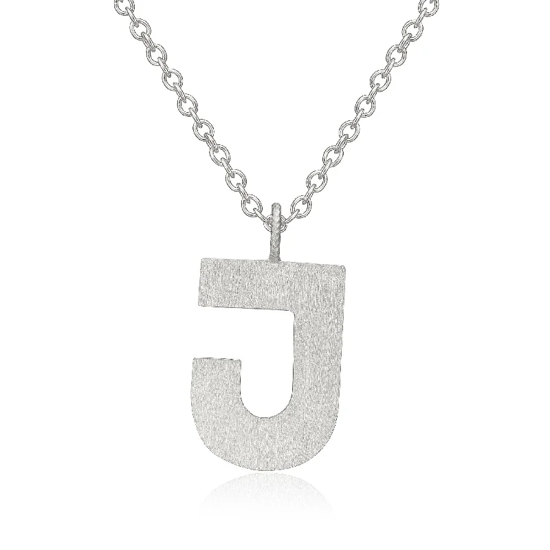 crystal pendant necklaces for women -Letter J Silver Necklace