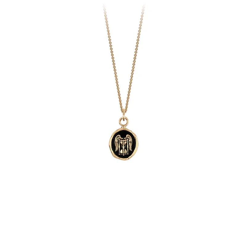 custom engraved necklaces -Mindful 14K Gold Appreciation Talisman