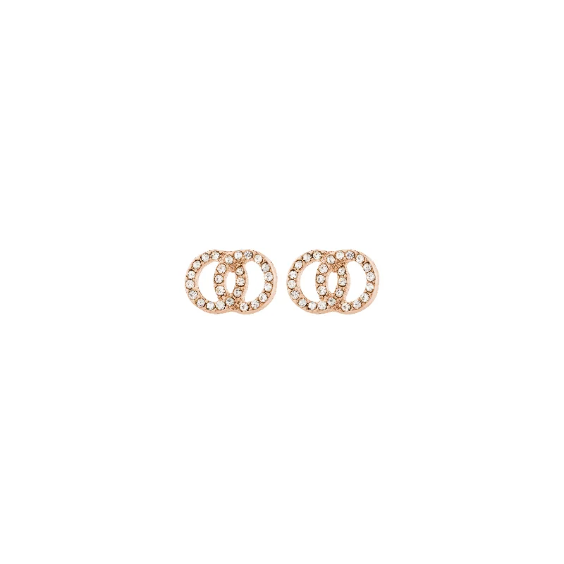 delicate drop earrings for women -JOLINA recycled earrings rose gold-plated