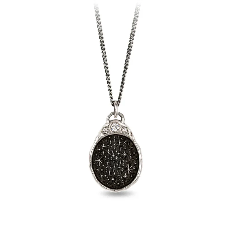 heart pendant necklaces for women -We Are Stardust Diamond Crown Talisman