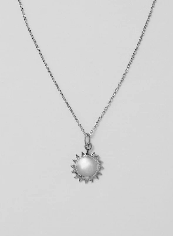 heart-shaped necklaces for women -Mini Sun Silver Necklace