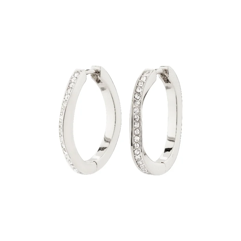 custom gemstone earrings for women -TRUE hoop earrings silver-plated