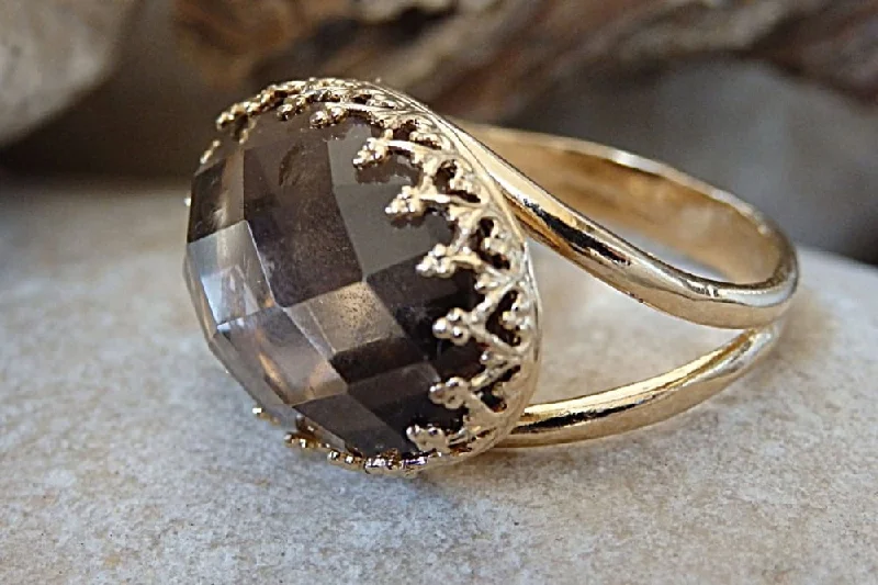 luxury engagement rings for women -Smoky Quartz Ring