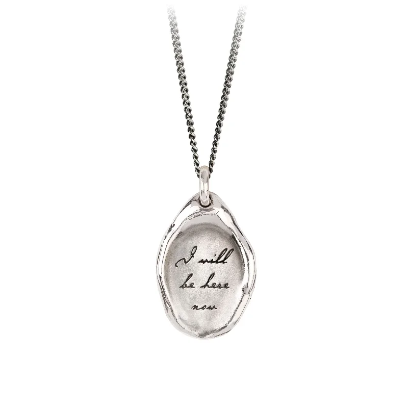 elegant gold necklaces for women -I Will Be Here Now Affirmation Talisman