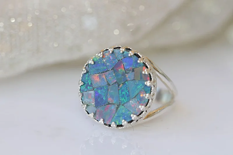 antique-style rings for women -AUSTRALIAN OPAL Ring