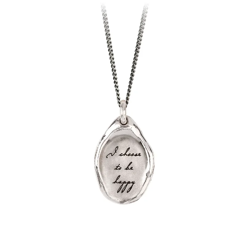 stylish necklaces for women -I Choose To Be Happy Affirmation Talisman