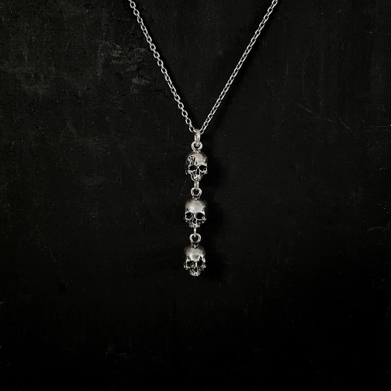 customized necklaces for women -Skull Trio Necklace