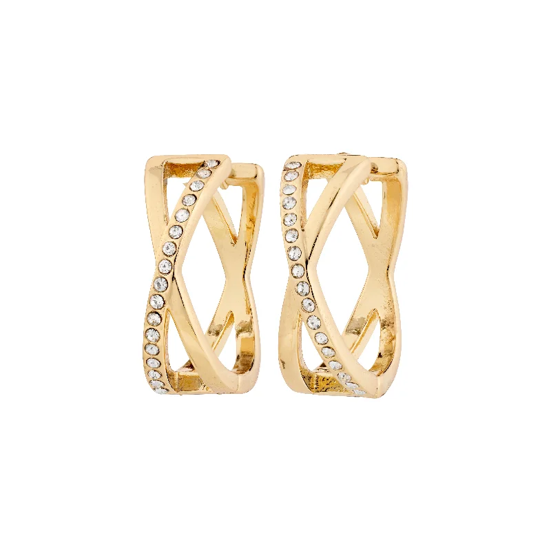 cubic zirconia earrings for women -KIRA earrings gold-plated