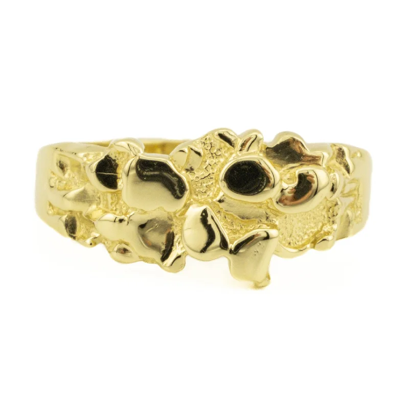 diamond-encrusted rings for women -Gold Nugget Ring in 14K Yellow Gold - Size 11.25