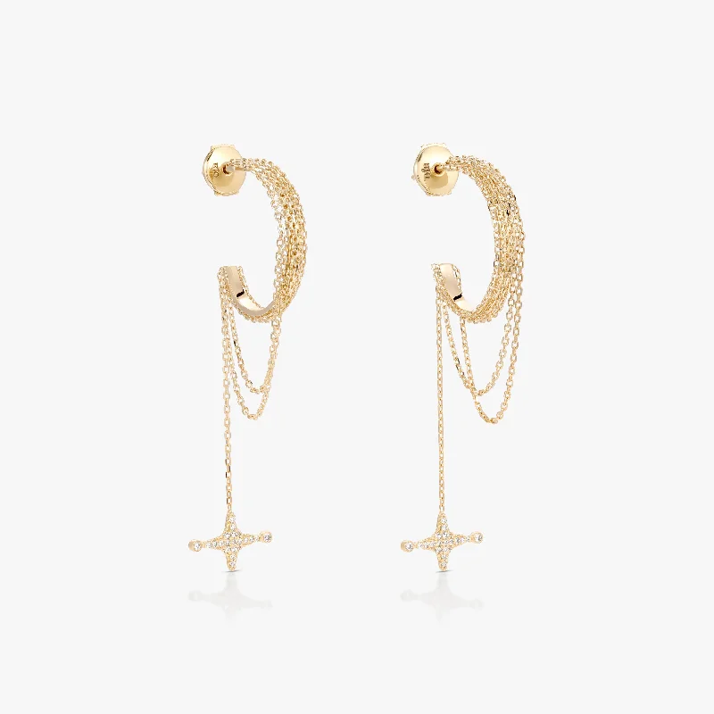 diamond drop earrings for women -Etincelle Hoop Earrings