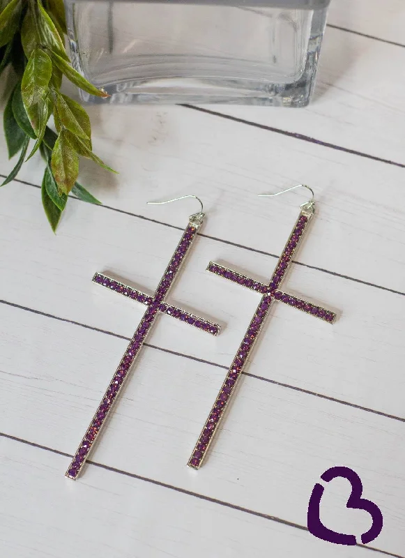 stackable earrings for women -Can I Get An Amen Earrings In Eggplant