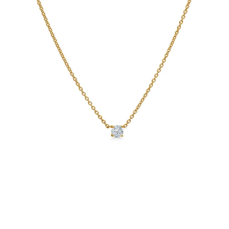 sapphire necklaces for women -ES X RO Floating Diamond 18K Gold Necklace