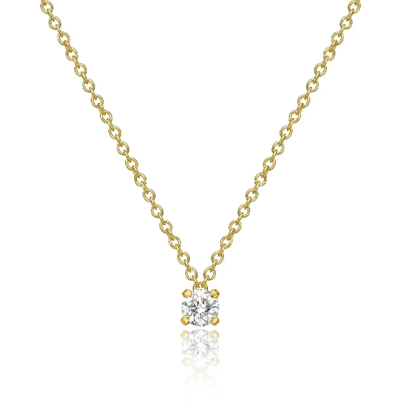 pearl necklaces for women -Lumina 18K Gold Necklace w. Diamond 0.23 ct