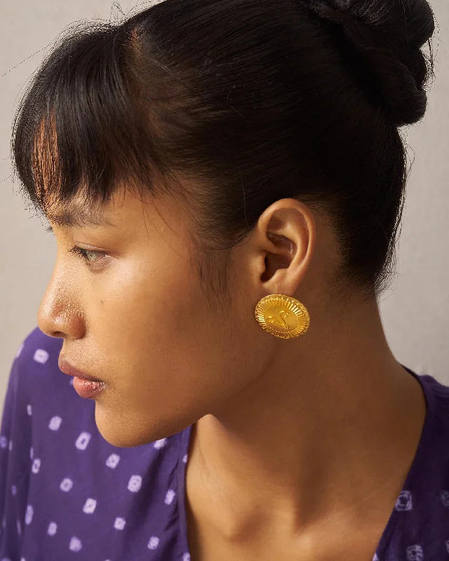 casual earrings for women -Sunray Studs - Gold