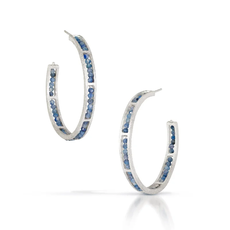 pearl stud earrings for women -Segment Hoop Earrings