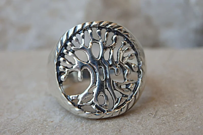 statement rings for women -Tree of life ring