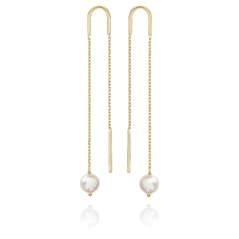 gemstone earrings for women -Baroque small Pearl Earrings Freshwater Pearls - 18k Gold