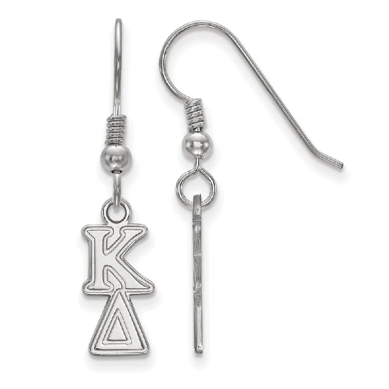 heart-shaped drop earrings for women -Sterling Silver Kappa Delta XS Dangle Earrings