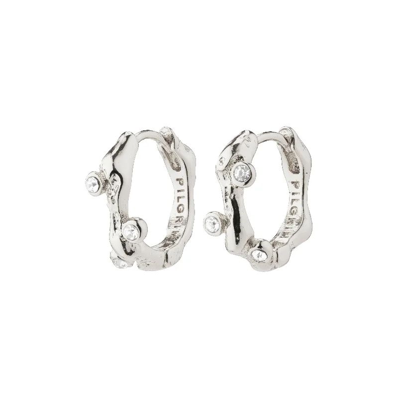 diamond stud earrings for women -HERMIONE crystal hoop earrings silver-plated