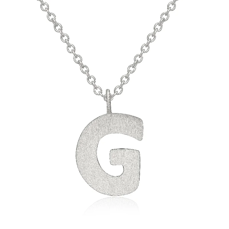 layered gold necklaces for women -Letter G Silver Necklace